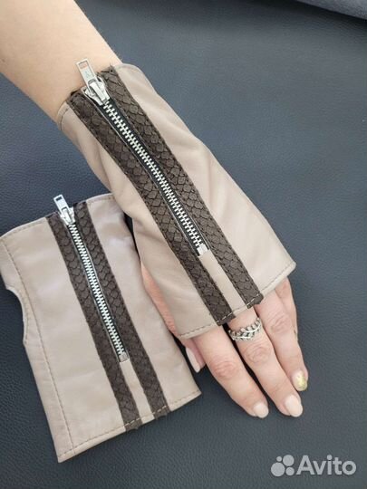 Митенки из натуральной кожи