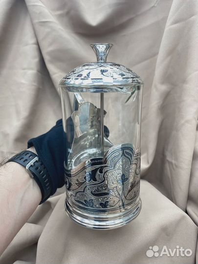 Френч пресс из серебра на 600 мл