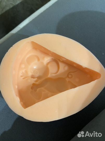 Силиконовая форма для мыла (мышка и сыр ) 2D