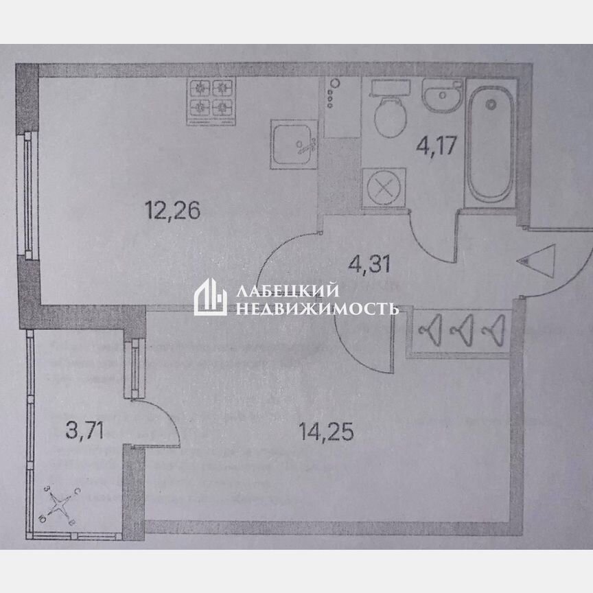 1-к. квартира, 35 м², 6/8 эт.