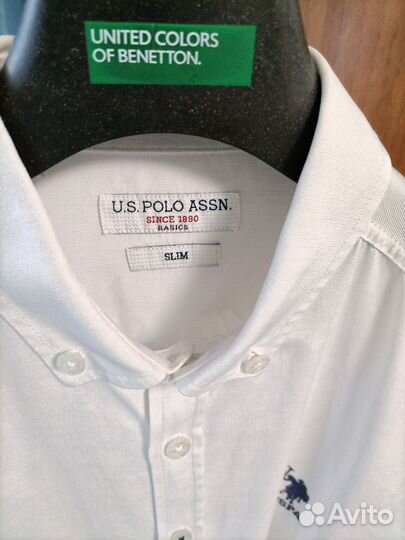 Мужская рубашка белая U.S. polo assn