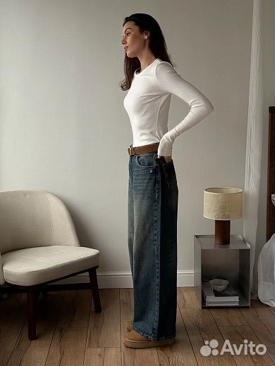 Джинсы wide leg matu