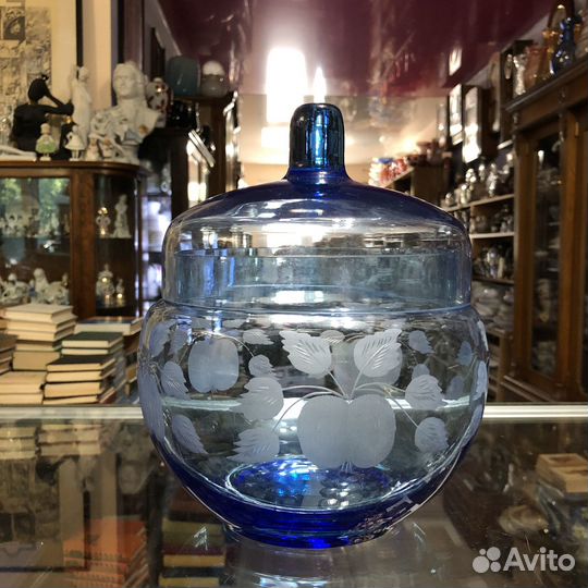 Крюшонница купоросное стекло СССР