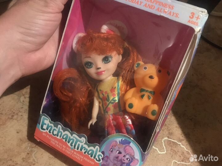 Enchantimals энчантималс набор кукла и медвежонок