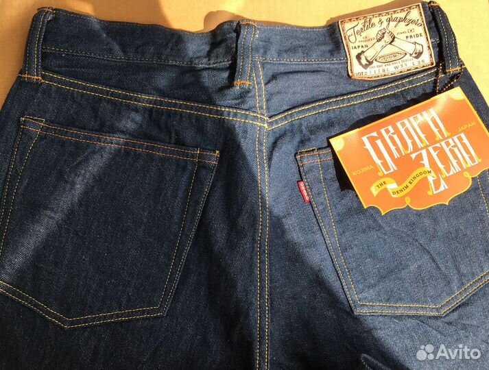 Японские джинсы Graph Zero Green Indigo 13OZ W33
