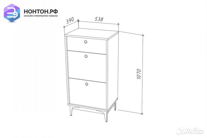 Комод Brass км-4 каштан арвадона / черный глянец