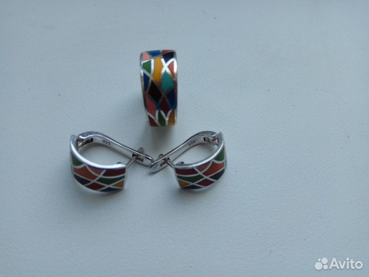 Гарнитур (серьги и кольцо) серебро