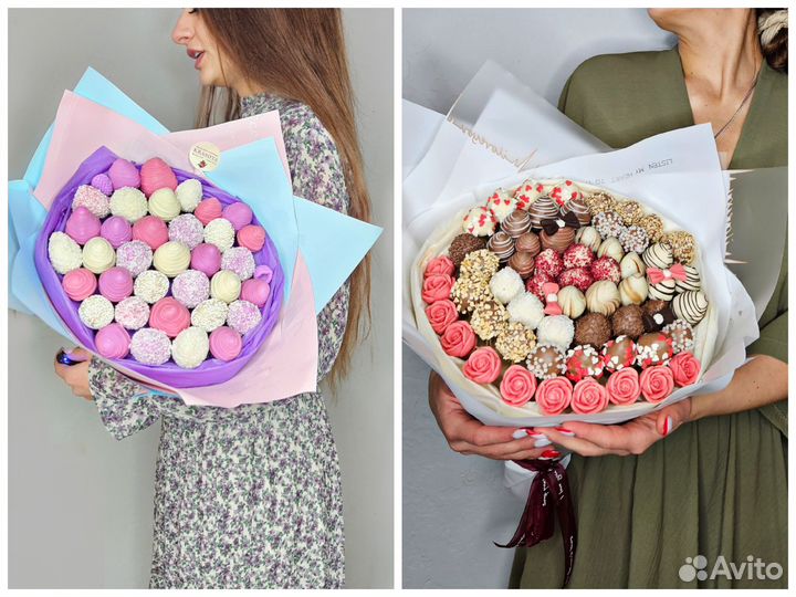 Клубника в шоколаде / букеты из клубники