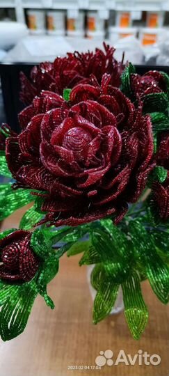 Букет пионов из бисера на заказ