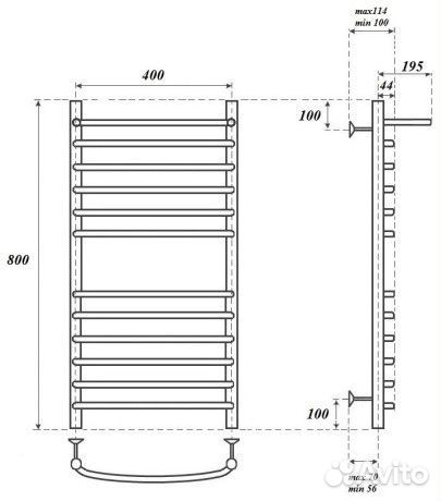 Полотенцесушитель водяной Point PN05148SP П11 400