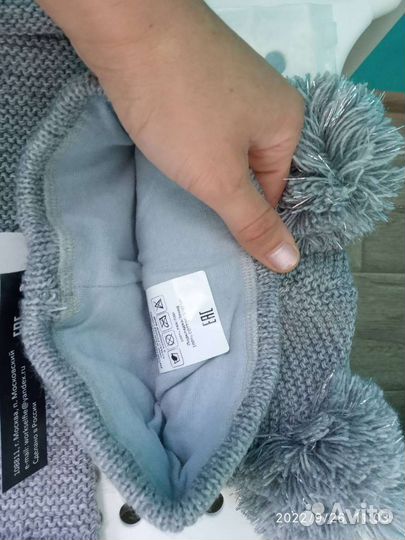 Новый комплект снуд и шапка, шапка шлем