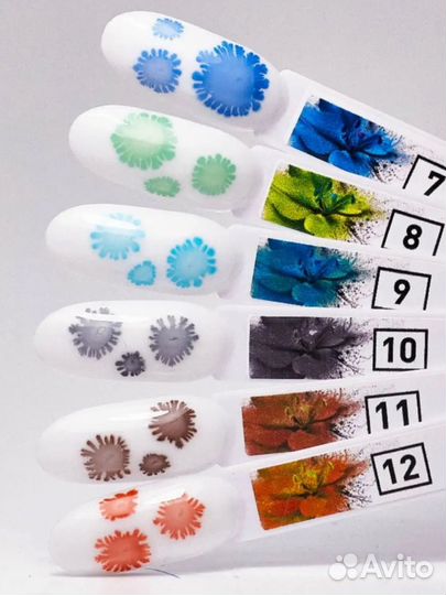 Акварельные капли 12цветов