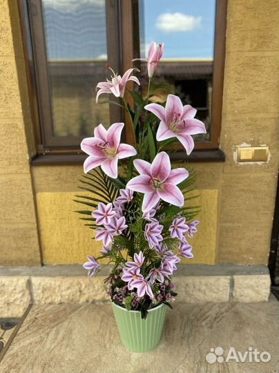 Искусственные цветы. Лилии, розы, георгины, пионы