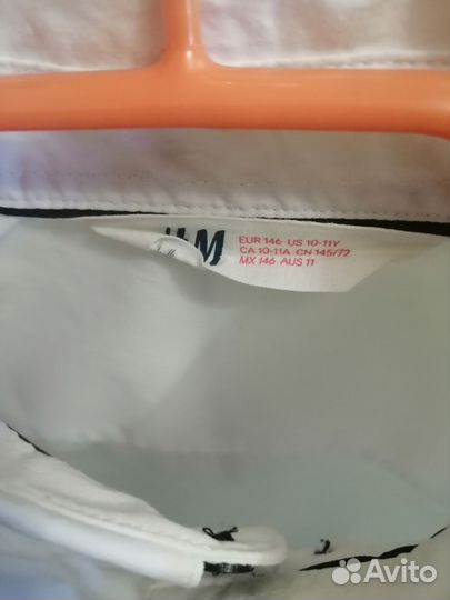 Рубашка белая H&M, р. 146
