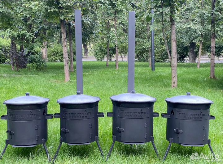 Казан 10 литров +печь с дверцей Grand Fire Premium