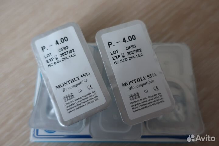 Линзы контактные Prima Bio monthly P.-4 (5 штук)