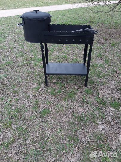 Мангал с печкой под казан 34 см