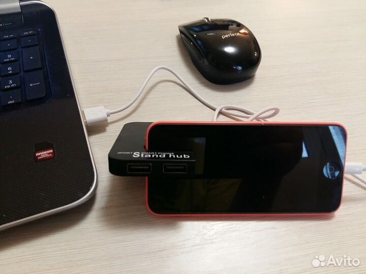 USB-Хаб на 3*USB + Зарядка iPhone 5 + Держатель