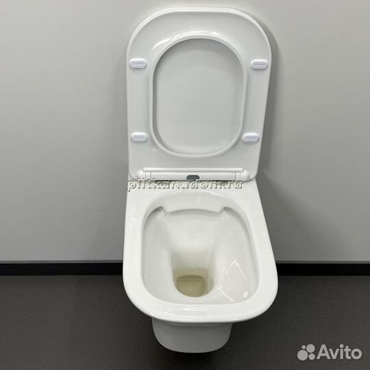 Comforty Унитаз подвесной 110 безободковый, сиденье дюропласт softclose тонкое, быстросъёмное