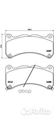 Колодки пер.lexus IS F 07-13 P83146 Brembo