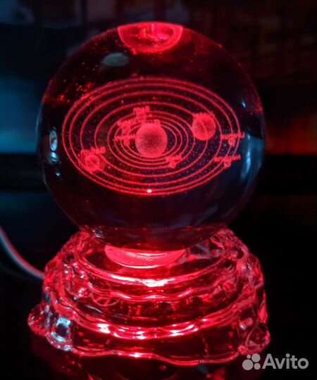 Светильник 3D ночник Хрустальный шар декор новинка