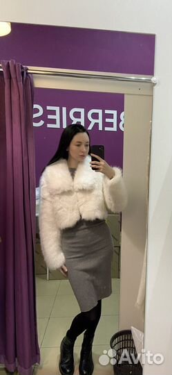 Шуба женская искуственная белая короткая