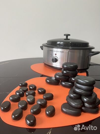 Камни для стоун массажа 35 штук и нагреватель