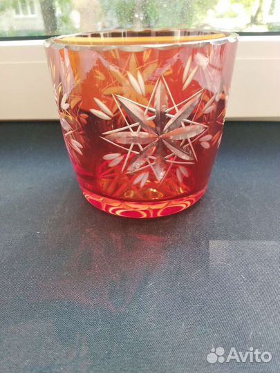 Ваза конфетница цветное стекло СССР