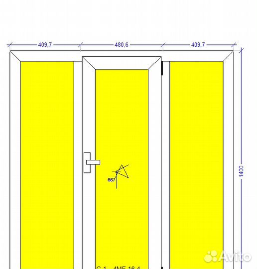 Окно пластиковое, 1300*1400мм
