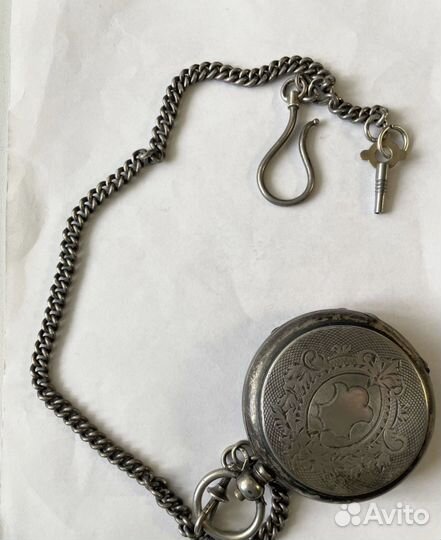 Серебряные карманные часы blondel с цепочкой