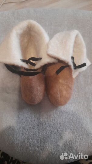 Детские пинетки,12 см,валеная шерсть