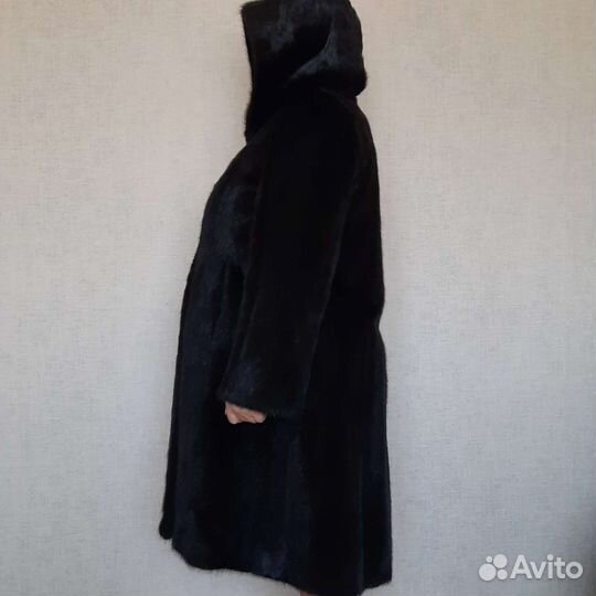Шуба норковая с капюшоном