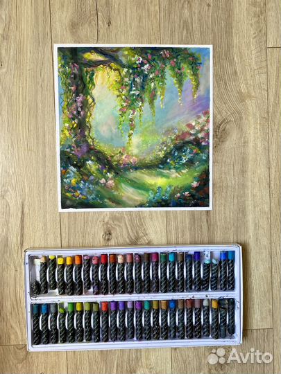 Картина маслом этюд,набросок, море,лес