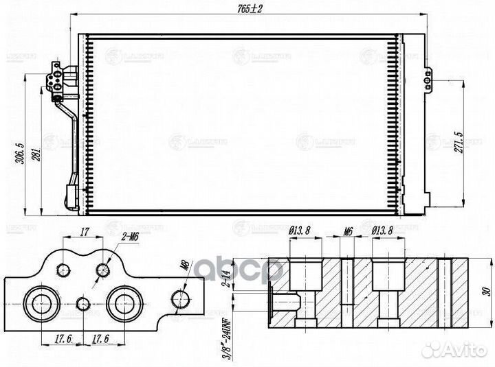 Конденсер MB vito/viano 3.5/3.7/2.2D-3.0D 03- L