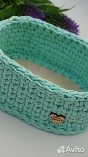 Корзинка из трикотажной пряжи