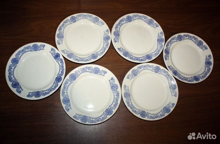 6 мелких тарелок (80-е года СССР) - Конаково