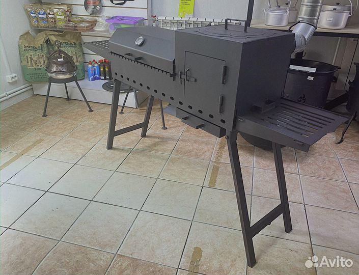 Мангал гриль с печью под казан