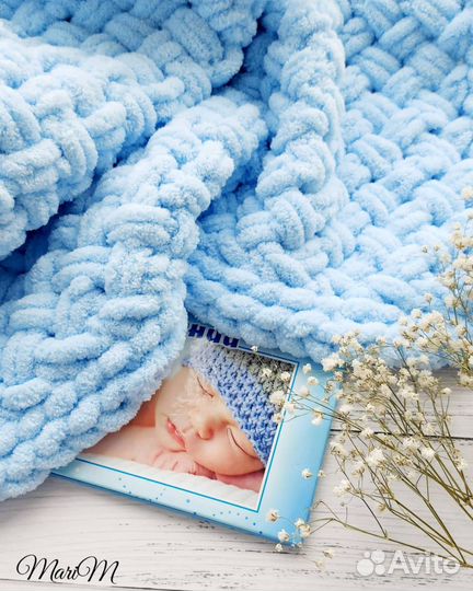 Плед детский вязаный ручная работа