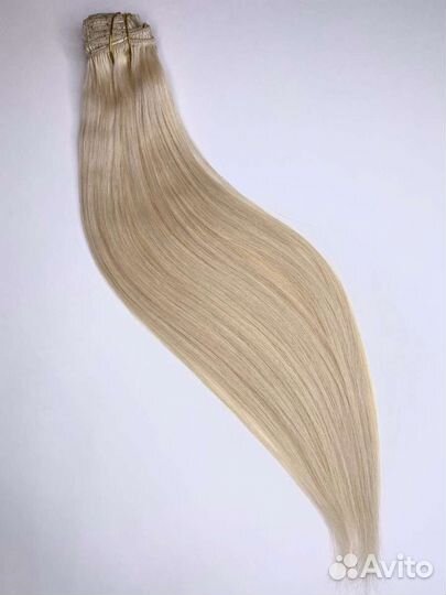 Волосы на заколках искусственные блонд с осветленн