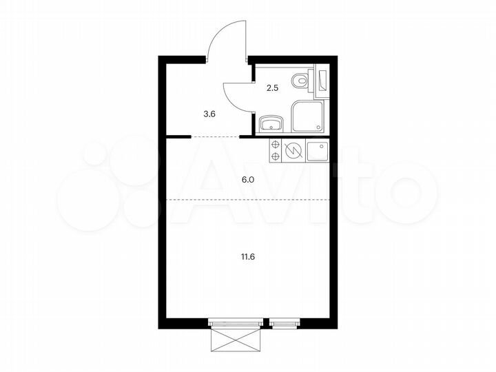 Квартира-студия, 23,7 м², 10/14 эт.