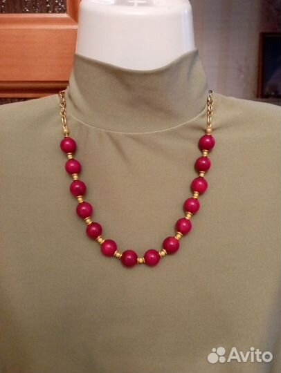 Ожерелье. Коралл. Серьги