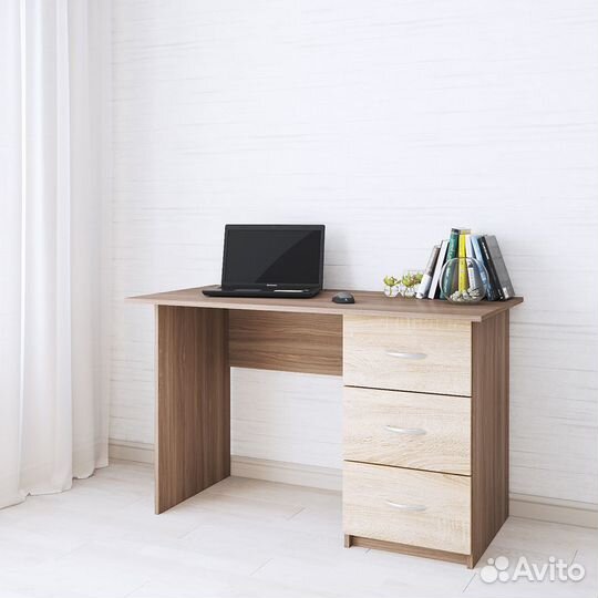 Стол письменный Сити-1 Ясень Шимо/Дуб 120х75x60