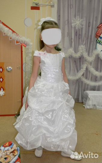 Нарядное белое платье для девочки 116 122
