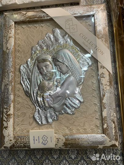 Мадонна с младенцем.Италия. Серебрение