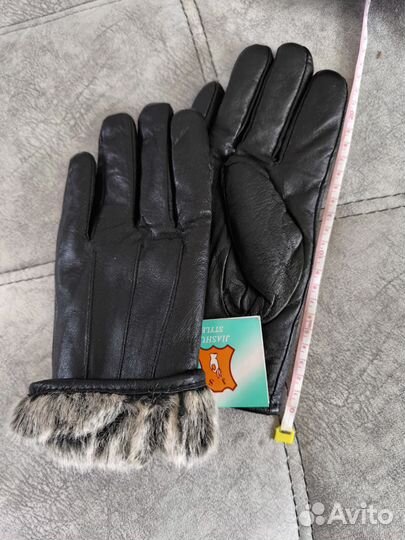 Мужские кожаные перчатки зимние с мехом