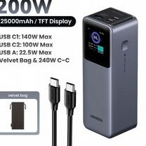 PowerBank Ugreen PB722, 25000mAh 200Вт (Оригинал)