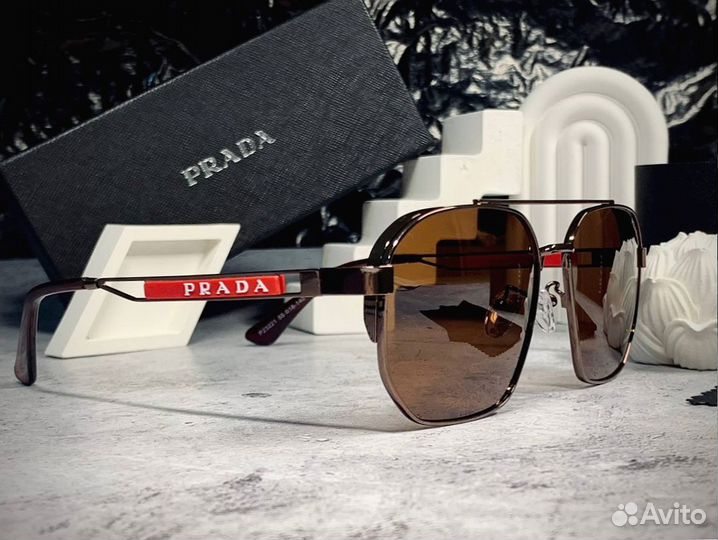 Очки Prada Aviator коричневые