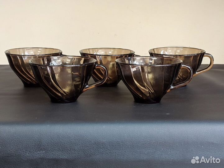 Чашка кофейная дымчатое стекло Vereco France 5 шт