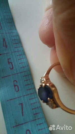 Кольцо золото сапфир