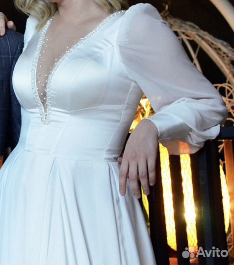 Свадебное платье 44 размер счастливое